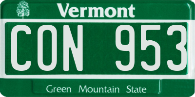 VT license plate CON953