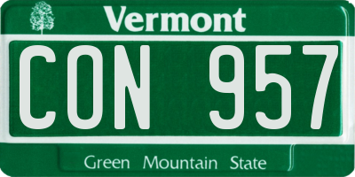 VT license plate CON957