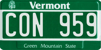 VT license plate CON959