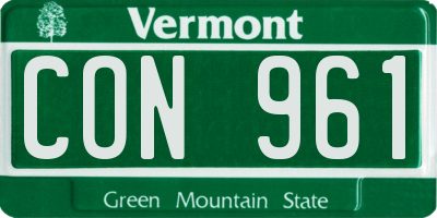 VT license plate CON961