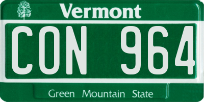 VT license plate CON964