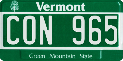 VT license plate CON965