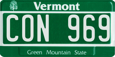 VT license plate CON969