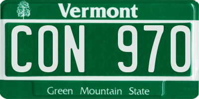 VT license plate CON970