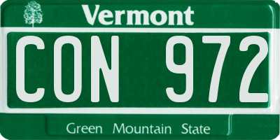 VT license plate CON972