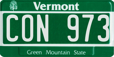 VT license plate CON973