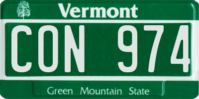 VT license plate CON974