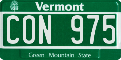 VT license plate CON975