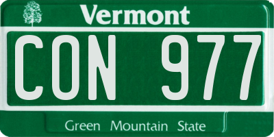 VT license plate CON977