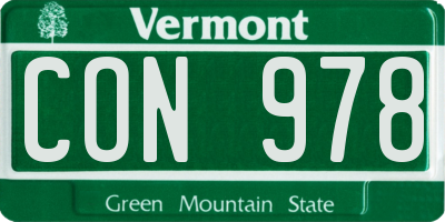 VT license plate CON978