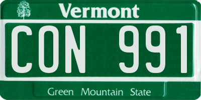 VT license plate CON991