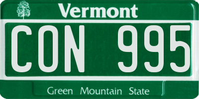 VT license plate CON995