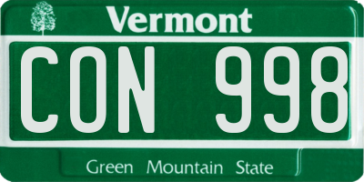 VT license plate CON998