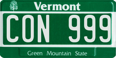 VT license plate CON999
