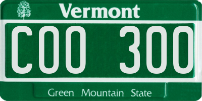 VT license plate COO300