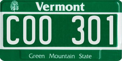 VT license plate COO301