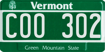VT license plate COO302