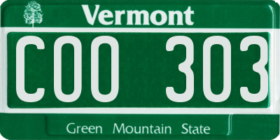 VT license plate COO303