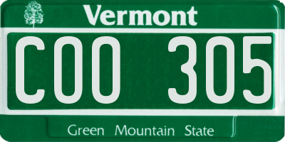 VT license plate COO305