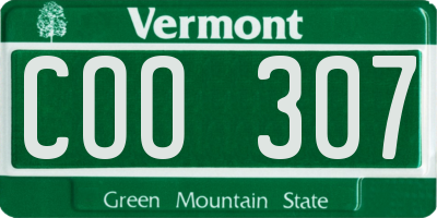 VT license plate COO307