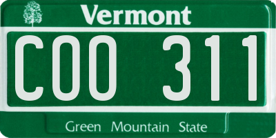 VT license plate COO311