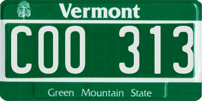 VT license plate COO313