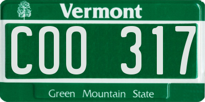 VT license plate COO317