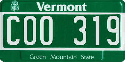 VT license plate COO319
