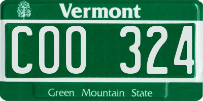 VT license plate COO324