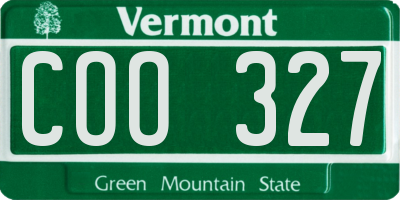 VT license plate COO327