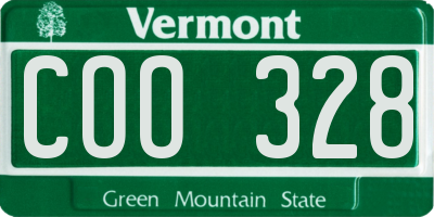 VT license plate COO328