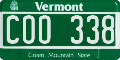 VT license plate COO338