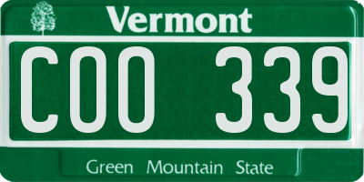 VT license plate COO339