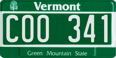 VT license plate COO341