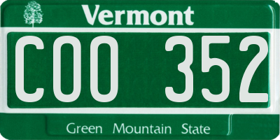 VT license plate COO352