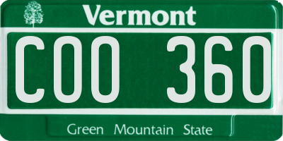 VT license plate COO360