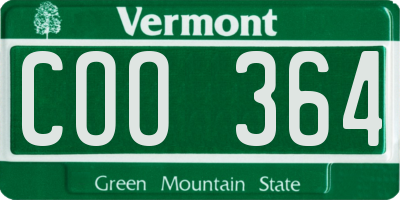 VT license plate COO364