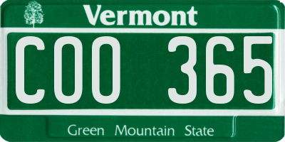 VT license plate COO365