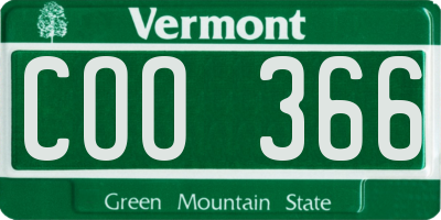 VT license plate COO366