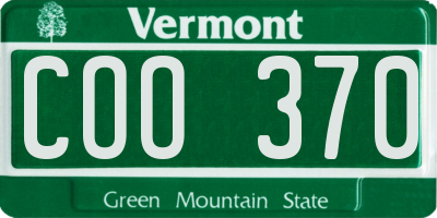 VT license plate COO370