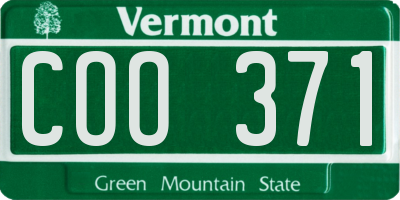 VT license plate COO371