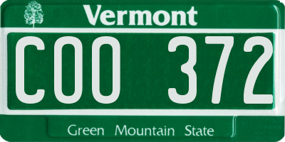 VT license plate COO372