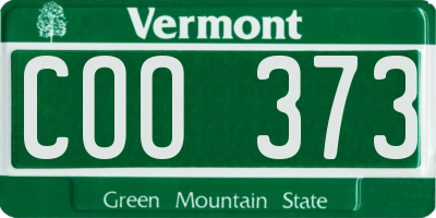 VT license plate COO373