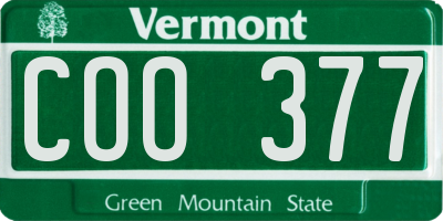 VT license plate COO377