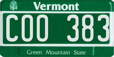 VT license plate COO383