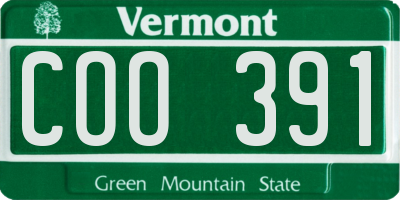 VT license plate COO391