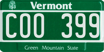 VT license plate COO399