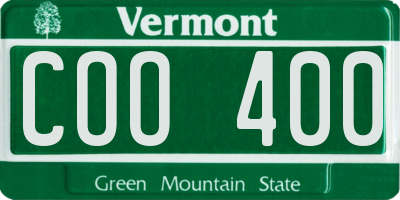 VT license plate COO400
