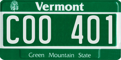 VT license plate COO401