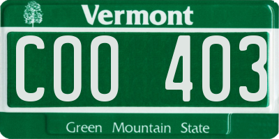 VT license plate COO403